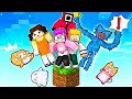 LANKYBOX Has 10 FRIENDS On ONE BLOCK In MINECRAFT! (HUGGY WUGGY, SQUID GAME, KISSY MISSY & MORE!)