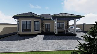 Project of a onestory house 3D 12X14.50 Проект одноэтажного дома 3Д 12Х14,50