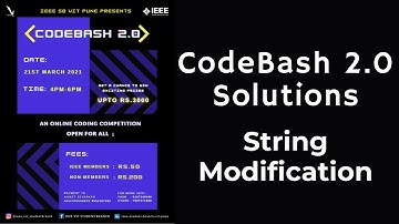 String Modification | CodeBash 2.0 Solutions | IEEE SB VIT Pune