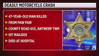 Man killed in motorcycle crash near Paw Paw