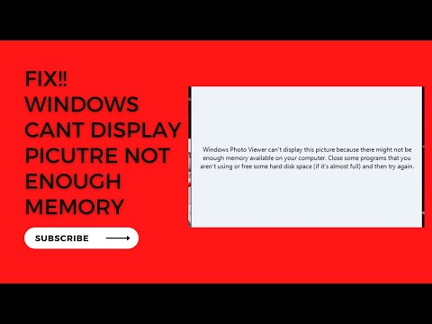 FIX!! WINDOWS CAN'T DISPLAY PICTURE NOT ENOUGH MEMORY SPACE- EASY FIX!!!WINDOWS PHOTO VIEWER