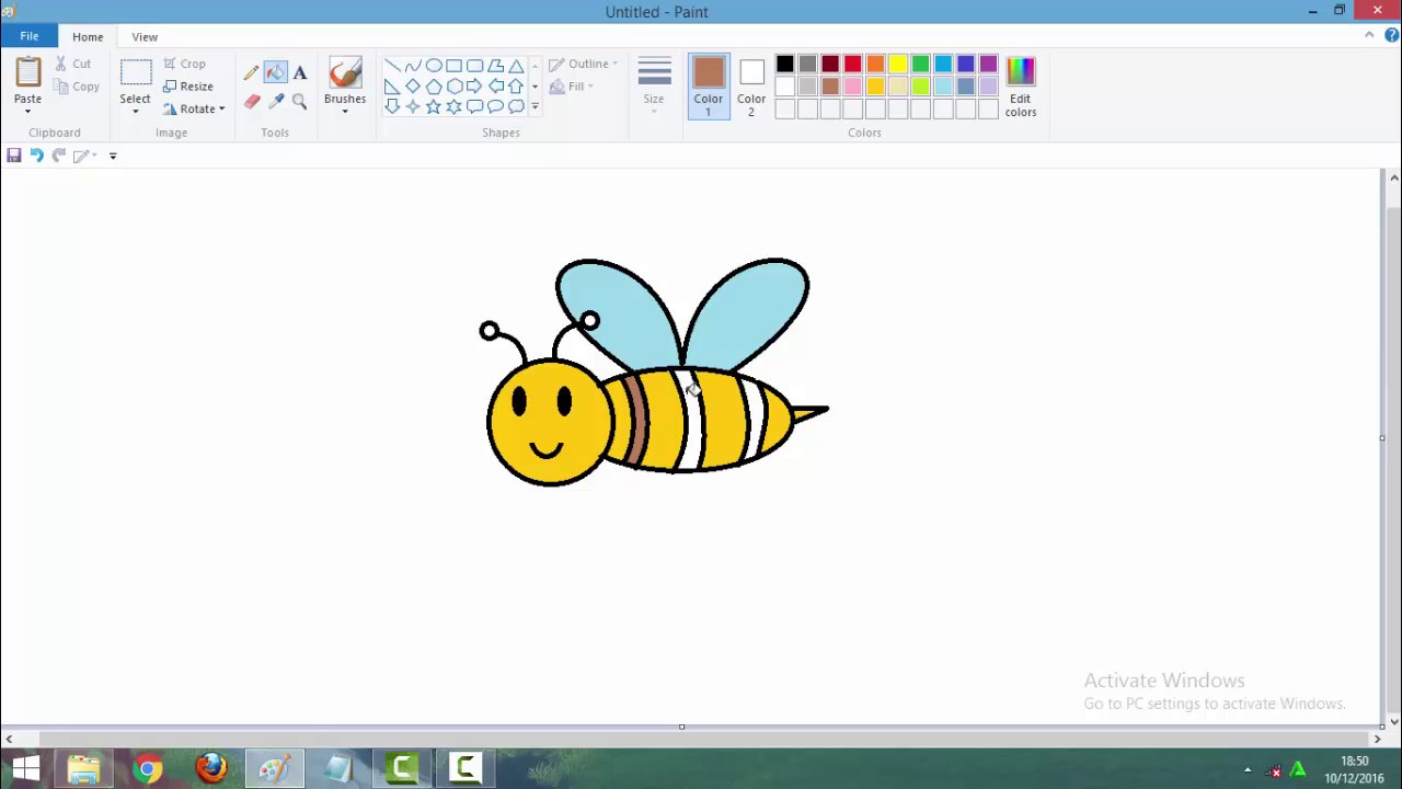  Menggambar  Lebah Dengan  Paint  YouTube