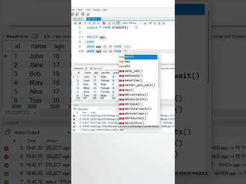 Using Case statement in MySQL database #mysql #sql #database #computerscience #shorts #short