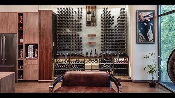 Modern Wine Cellar featuring Cable Wine System, 