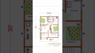 765 Sqft 2bhk house plan | #2bhkhouseplans #shorts #floorplan