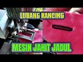 Bikin Lubang Kancing Dengan Mesin Jahit Hitam