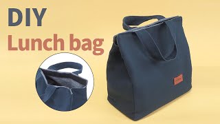 Lunch bag sewing tutorial/How to make a lunch bag easy/fabric lunch bag diy/canvas bag diy/arasewing