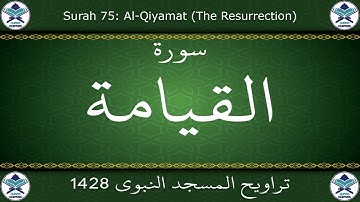 تراويح المسجد النبوي 1428 - سورة القيامة