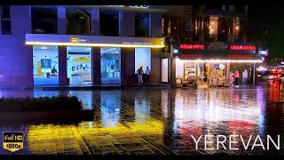 Walking in the Rain in Yerevan, Armenia (Binaural thunderstorm and rain Sound) - Video on Pixel 5