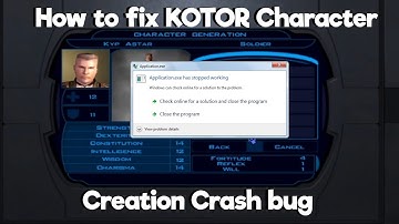 How to fix KOTOR Character Creation Crash bug - Guide