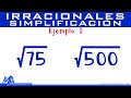 Simplificación de números irracionales | Ejemplo 1