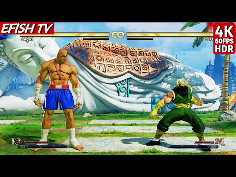 Sagat vs Zeku (Hardest AI) - Street Fighter V | 4K 60FPS HDR
