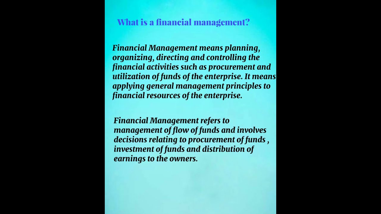 What Is Financial Management Explain Meaning Definition Bcom Commerce