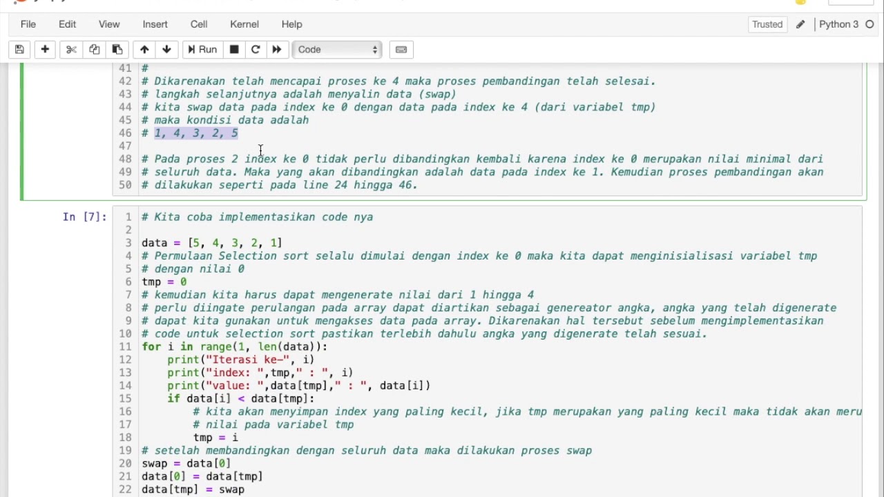 Menerapkan Selection Sort pada Python dengan Mudah - YouTube