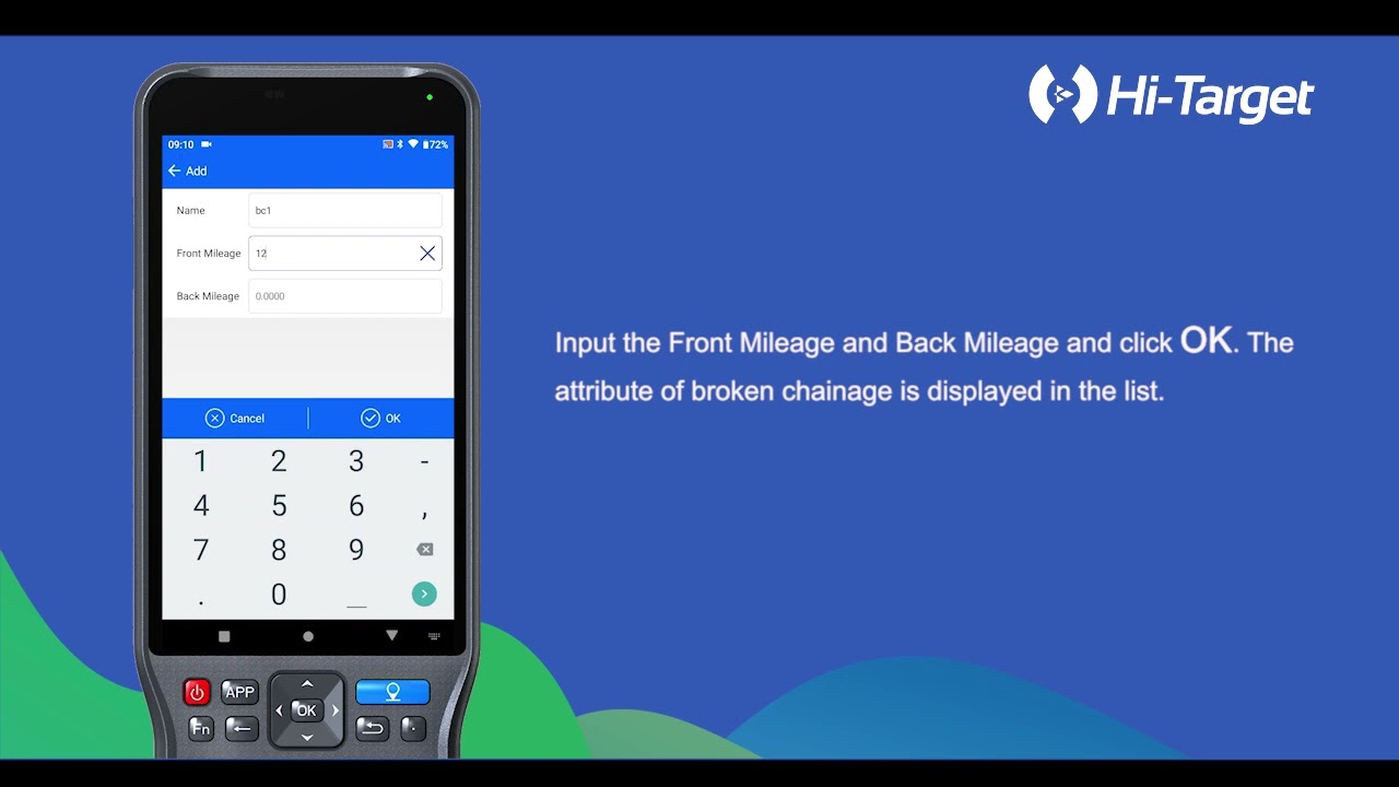 How to Input brokenchainage in Hi-Survey Road