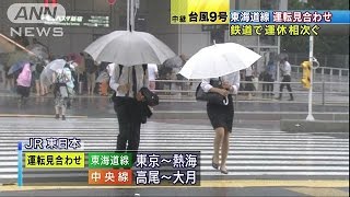 線路に倒木も　鉄道で運休・運転見合わせ相次ぐ(16/08/22)