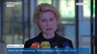 Terror in Paris: Statement von Ursula von der Leyen am 15.11.2015