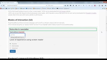 Interaction with form elements using browse & focus modes in NVDA