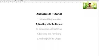 AudioGuide Tutorial 2 - Working with the Corpus screenshot 2