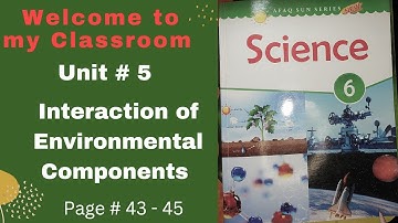 Science class 6 - afaq science - unit 5 - lecture 1 - Interaction of Environmental Components