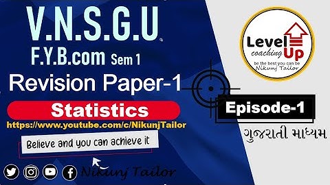 FY B.com sem-1 | Stat Revision Test Paper Part-1|VNSGU #paper_solution #nikunjtailor