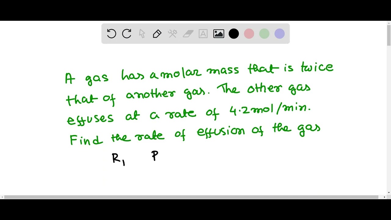 What is the rate of effusion for a gas that has a molar mass twice that ...