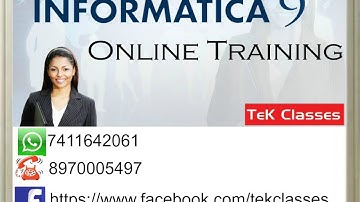 Informatica IDQ online and class room training Beginners Informatica Data Quality IDQ -TEK CLASSES
