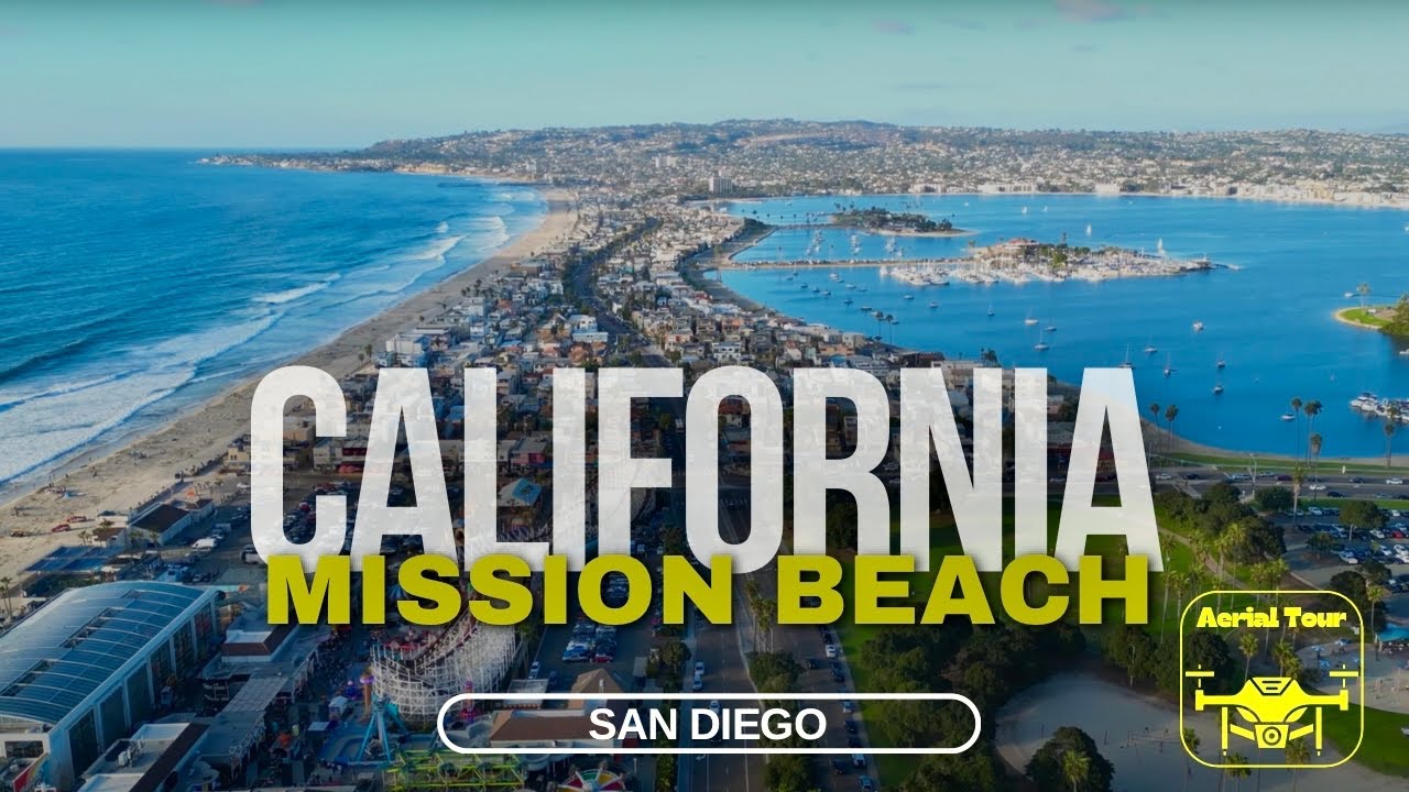 Mission Beach, San Diego (4K Aerial Serenity)
