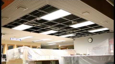 Acoustic ceiling tile install timelapse
