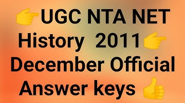Ugc NTA Net History solved paper December 2011