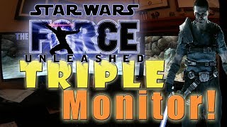 Triple 27' Monitors Star Wars Force Unleashed (Nvidia Surround/AMD Eyefinity)