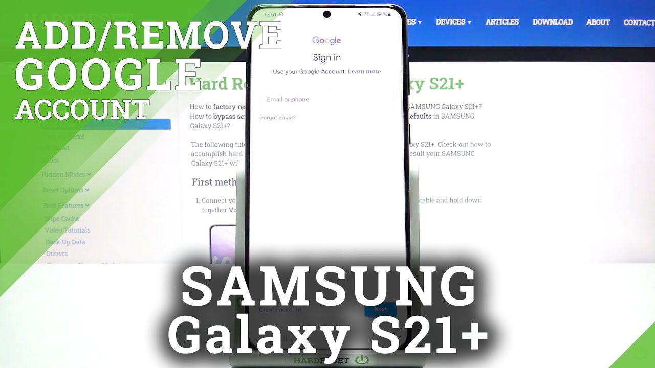 How to Add or Remove Google Account on Samsung Galaxy S21+ - Gmail Account  Set Up on Galaxy Phone - YouTube
