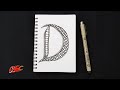 Zentangles Alphabets D for beginners | alphabet doodle art zentangle patterns | JK Arts 1847