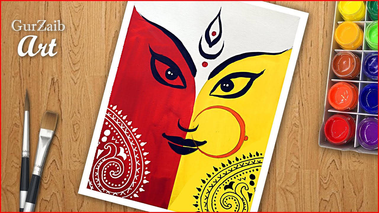 Maa Durga Drawing || How To Draw Durga Maa step by step || Navaratri Drawing||  CreativityS… | Book art drawings, Painting art lesson, Art drawings  sketches creative