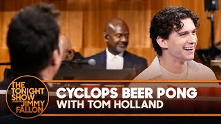 Cyclops Beer Pong with Tom Holland | The Tonight Show Starring Jimmy Fallon screenshot 1
