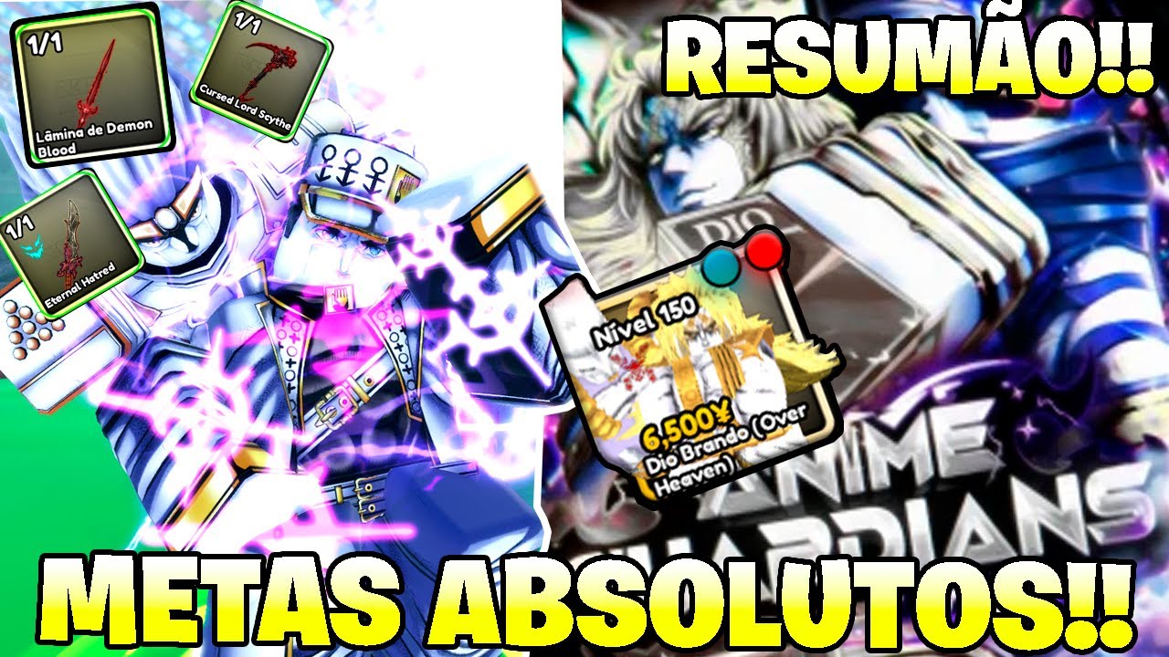 DIO OVER HEAVEN E JOTARO OH CHEGARAM NO ANIME GUARDIANS!! RESUMO DA UPDATE + SHOWCASE DOS BRABOS
