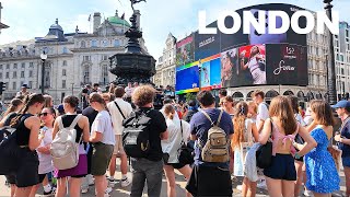 London Summer Walk 4K Piccadilly Circus London Walking Tour Must-See Tourist Spot 2025.