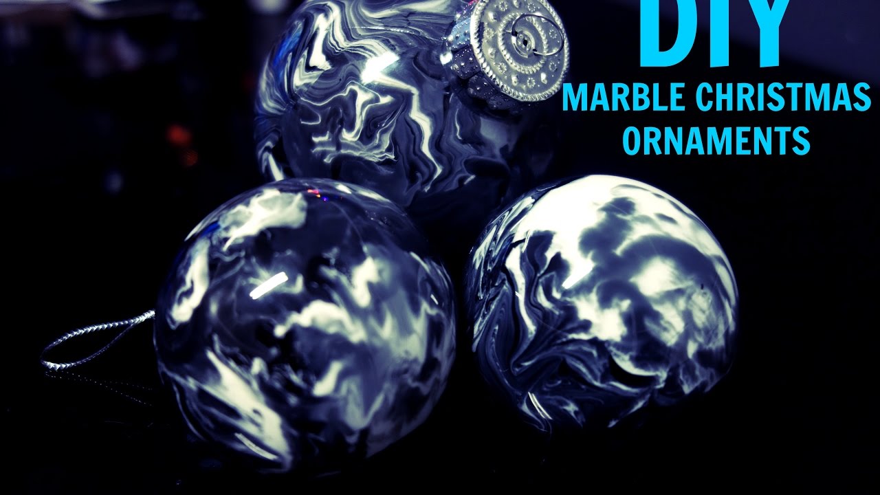 Diy Marble Xmas Ornaments Easy Youtube