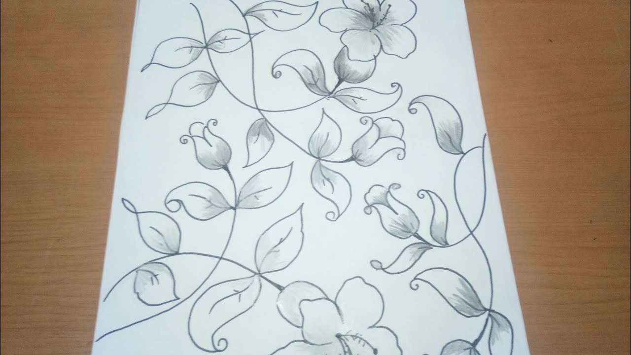 Sketsa Bunga Untuk Batik sangat mudah dan Cantik - YouTube