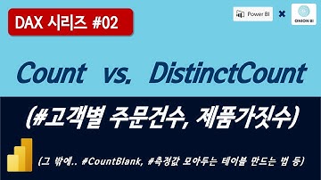 [DAX 시리즈#02] Count, DistinctCount 함수의 사용법과 사례  |  고객별 주문건수, 판매제품가짓수