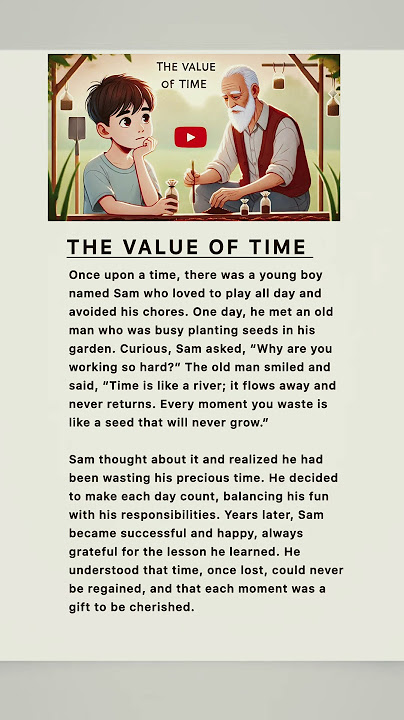 The value of time English moral story 💫