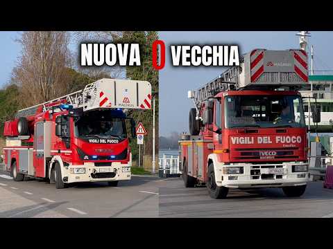 Video NUOVA VS VECCHIA - Autoscala EuroFire + Autoscala Eurocargo Vigili del Fuoco al Lido di Venezia