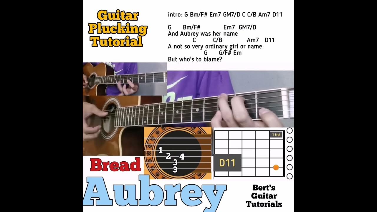 Aubrey Bread guitar chords with lyrics and plucking tutorial YouTube