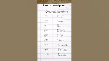 Ordinal Numbers