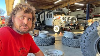 Jeep Gladiator Truck Camper UPGRADES - How To SWAP New Tires onto Beadlocks, Apex Air Down Valves