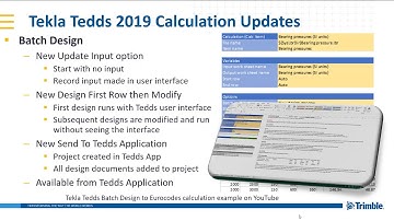 Batch design improvements in Tekla Tedds 2019