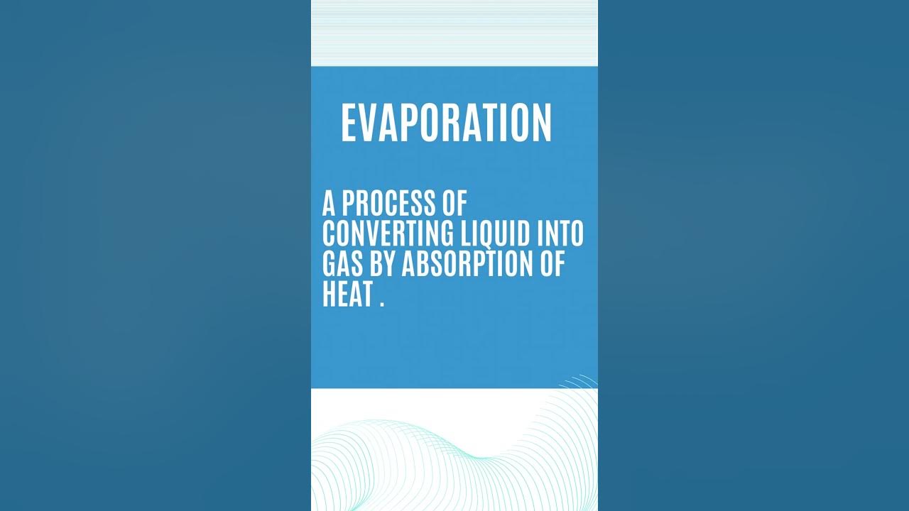 evaporation what is evaporation YouTube