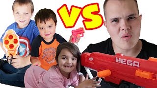 KIDS vs UNCLE DEREK!!! NERF Battle!!!
