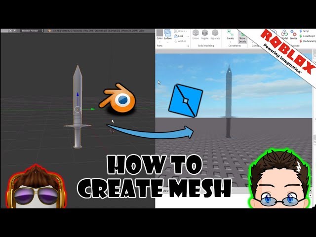 Roblox Studio Create Your Own Mesh With Blender Youtube - how to make a roblox hat on blender