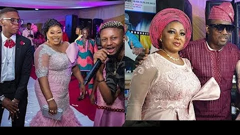 Ayo Adesanya dancing with her son as Pasuma snaps with Mide Martin on her 50th birthday party.
